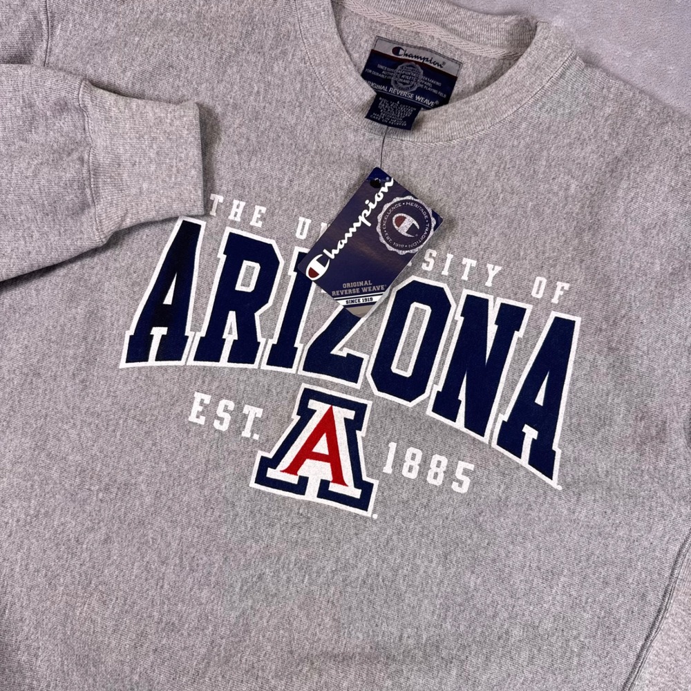 Champion Reverse Weave University of Arizona Sweatshirt Mens L Gray CS3050950